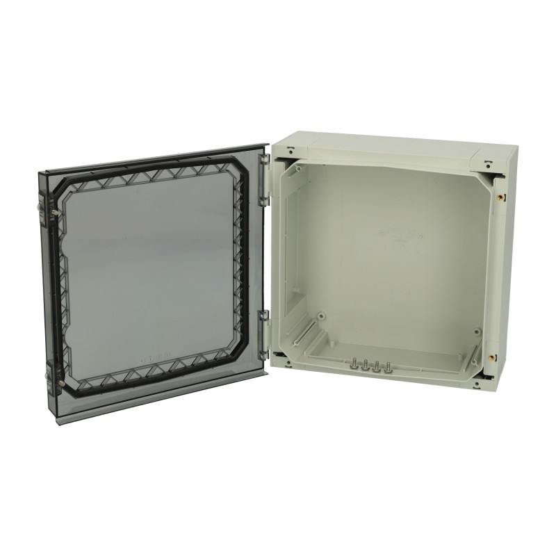 Hinged polycarbonate enclosure with transparent cover NEO PC 323215 T