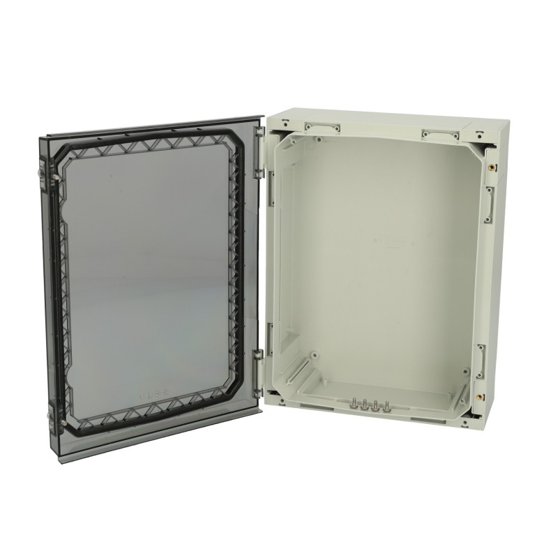 Hinged polycarbonate enclosure with transparent cover NEO PC 423215 T