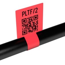 PLTF3028093PP2 - Наліпки з поліолефіну типу PLTF типу "ФЛАЖОК" розміром 93х28 мм (флажок 30х28 мм) червоного кольору (2 000 шт/котушка)