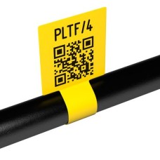 PLTF2528066PP4 - Наліпки з поліолефіну типу PLTF типу "ФЛАЖОК" розміром 66х28 мм (флажок 25,5х28 мм) жовтого кольору (2 000 шт/котушка)