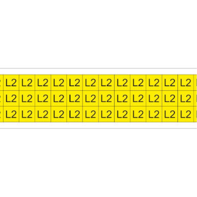PLC013013A40.L2 - PLC ACRYLIC CARD: 13x13 mm YELLOW/ BLACK: L2 (540 pcs)