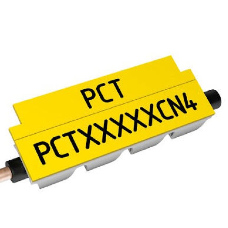 PCT20018CN4 - Маркувальна бірка відкритого типу РCT2 (1,5 - 3,0 мм2), жовтого кольору, L=18 мм (900 шт/пак)