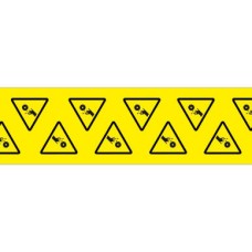 PLC025025A40.RBS - Набір наліпок акрилових типу PLC розміром 25х25х25 мм на листах жовтого кольору з символами "знак токарного леза" (140 шт)