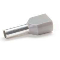 PEM-TCEF412F - Insulated double TUNEL ENDS 2 x 4mm2 x 12mm GREY (100 pcs.)