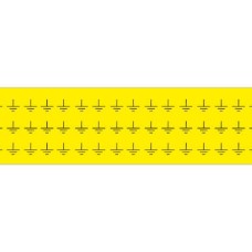 PLC013013A40.GND - Набір наліпок акрилових типу PLC розміром 13х13 мм на листах жовтого кольору з символом "GRD" (540 шт)