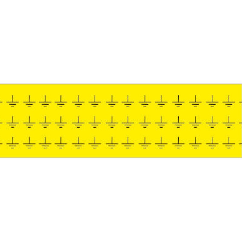PLC013013A40.GND - Набір наліпок акрилових типу PLC розміром 13х13 мм на листах жовтого кольору з символом "GRD" (540 шт)