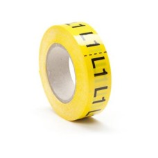 PLP019000V40.L1 - Наліпки з вінілу типу PLB розміром 19мм у котушках по 20 м жовтого кольору з символом "L1" (6 рулонів)