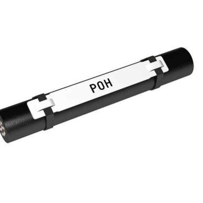 POH07060AA9 - Тримач типу POH (L=60 мм) для профіля тиру РО-68 та маркувальних бірок типу РК (7 шт.), білого кольору (100 шт/пак)
