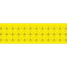 PLC013013A40.GIC - PLC ACRYLIC CARD: EARTH IN A CIRCLE 13x13 mm YELLOW/ BLACK (540 pcs)