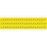 PLC013013A40.L3 - Набір наліпок акрилових типу PLC розміром 13х13 мм на листах жовтого кольору з символом "L3" (540 шт)