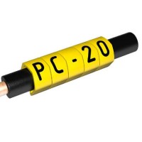 PC-20003PV40.N - Маркувальна бірка відкритого типу РC-2 (1,5 - 3,0 мм2), жовтого кольору, напис "N" (200 шт/пак)