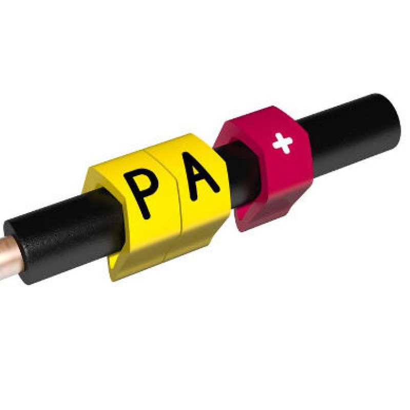 PA-02003AV29.+ - Маркувальна бірка типу РА-02 (0,2 - 1,5 мм2), червоного кольору, напис "+" (200 шт/пак)