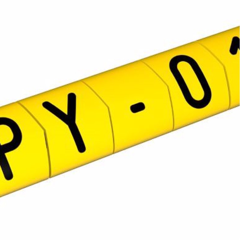 PY-01003BV40.K - Маркувальна бірка типу РY-01 (0,2 - 0,7 мм2), жовтого кольору, напис "K" (1000 шт/пак)