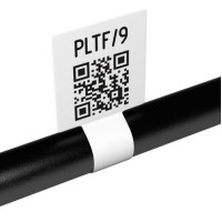 PLTF2528066PP9 - Наліпки з поліолефіну типу PLTF типу "ФЛАЖОК" розміром 66х28 мм (флажок 25,5х28 мм) білого кольору (2 000 шт/котушка)