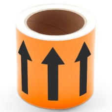 PLPM100000B3SG.TXCR - PLPM POLYESTER DIRECTIONAL LABEL 100 mm CONTINUOUS ORANGE: TOXIC OR CORRECT (25 m)