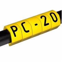 PC-40004PV40.B - Маркувальна бірка відкритого типу РC-4 (4,0 - 5,0 мм2), жовтого кольору, напис "B" (200 шт/пак)