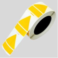 PLT5018050B4VM - PLT LABEL VINYL MATT. TRiangular 50x50x50 mm (50x18 mm) YELLOW (500 pcs.)