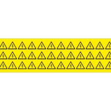 PLC013013A40.LIT - Набір наліпок акрилових типу PLC розміром 13х13х13 мм на листах жовтого кольору з символами "знак блискавка в трикутнику" (540 шт)