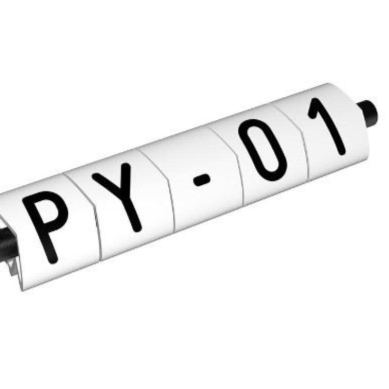 PY-01003AV90.0 - Маркувальна бірка типу РY-01 (0,2 - 0,7 мм2), білого кольору, напис "0" (200 шт/пак)