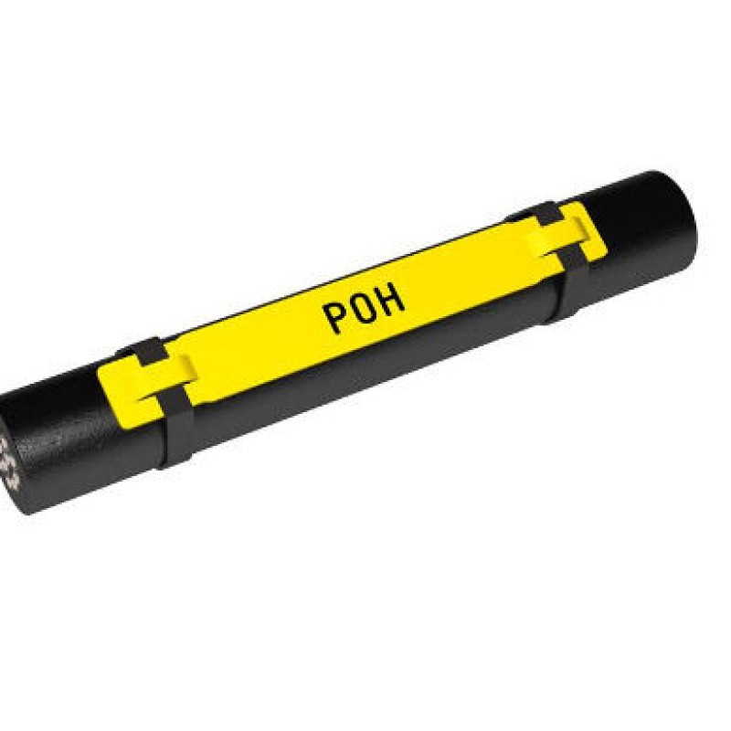 POH07060AA4 - Тримач типу POH (L=60 мм) для профіля тиру РО-68 та маркувальних бірок типу РК (7 шт.), жовтого кольору (100 шт/пак)