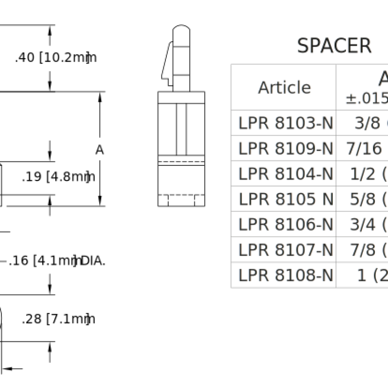 Розпірка для друкованої плати LPR810