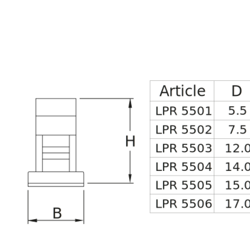 Пластиковий затискач для кабелю LPR55