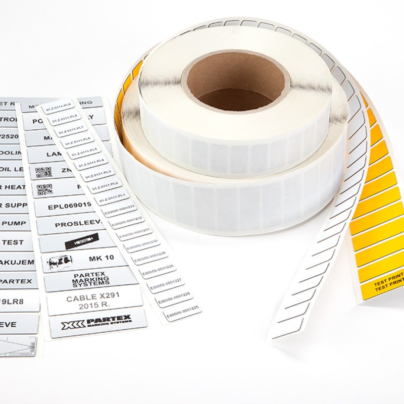 EPL100050LR9 - Наліпки типу EPL (100 x 50 mm) для зовнішнього застосування, білого кольору (500 шт/бухта)