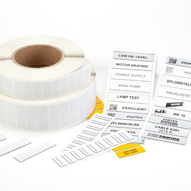 EPL100050LR9 - Наліпки типу EPL (100 x 50 mm) для зовнішнього застосування, білого кольору (500 шт/бухта)