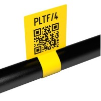 PLTF2528066PP9 - Наліпки з поліолефіну типу PLTF типу "ФЛАЖОК" розміром 66х28 мм (флажок 25,5х28 мм) білого кольору (2 000 шт/котушка)