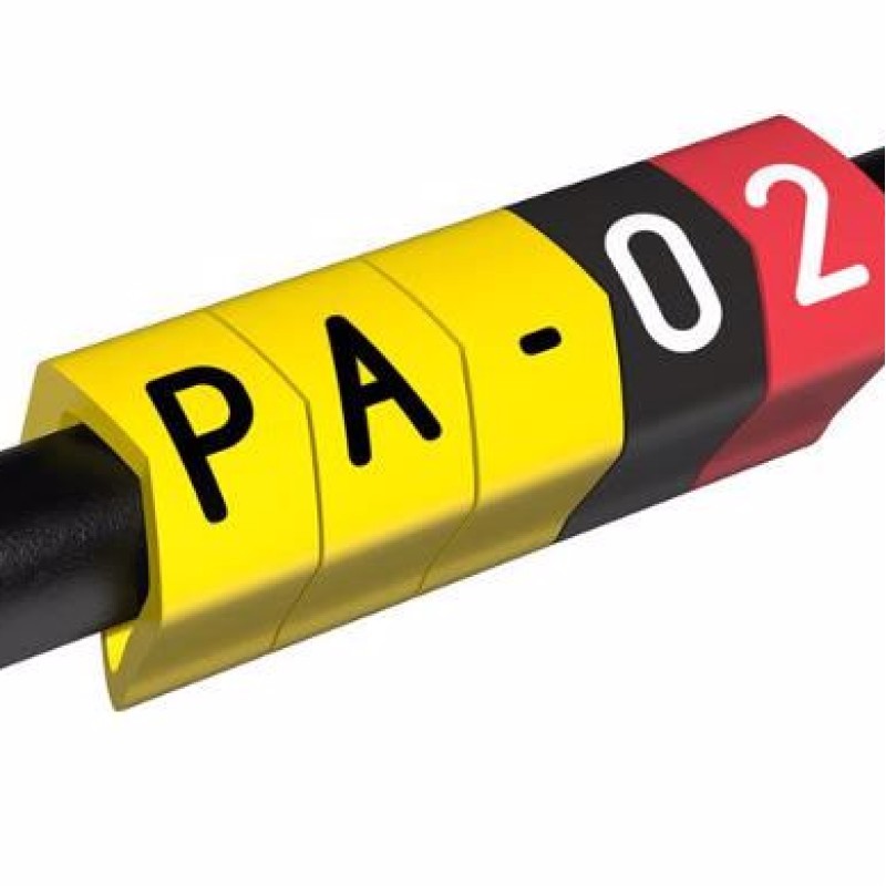 PA-10003PG40.0Y - Набір маркерів типу РА-10 (1,5 - 4,0 мм2)    A,B,C,P,E,N,L,X,+,-    (250 шт), жовтого кольору