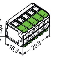 221-430 Зрощувальний з'єднувач з важелями Green Range; для всіх типів провідників; макс. 4 мм²; 10-жильний; прозорий корпус; Температура навколишнього повітря: макс. 85°C (T85); 4,00 мм²; прозорий, ЕКО