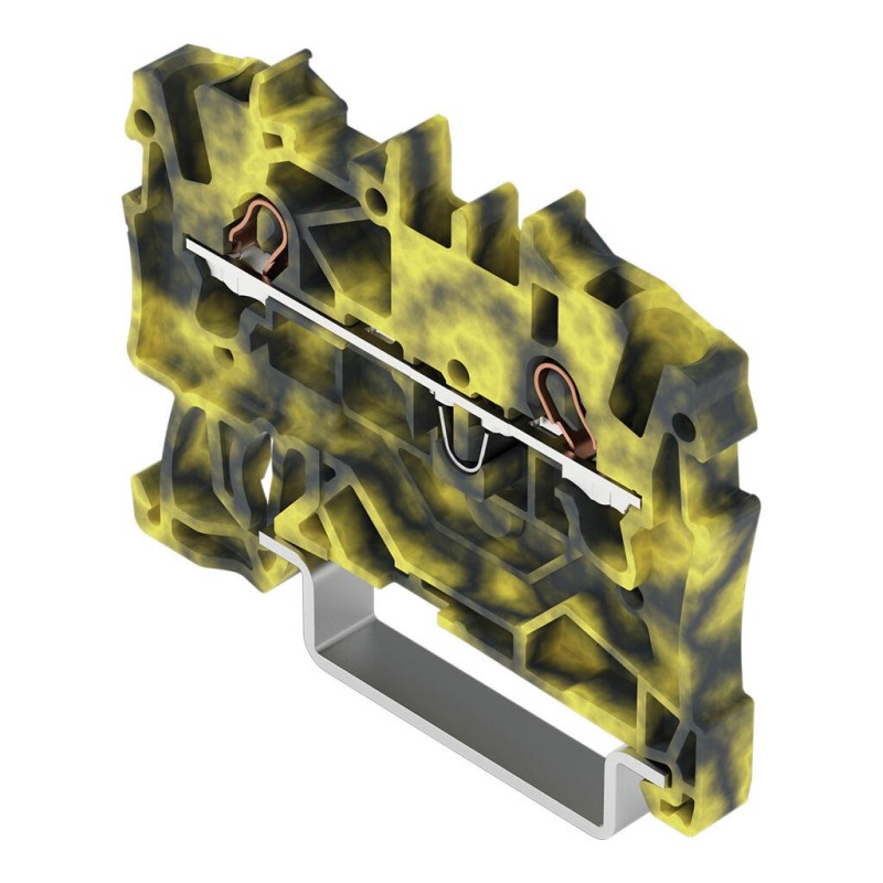 2001-1201/000-053 2-conductor through terminal block;1.5 mm²;suitable for Ex e II applications;dark gray/yellow