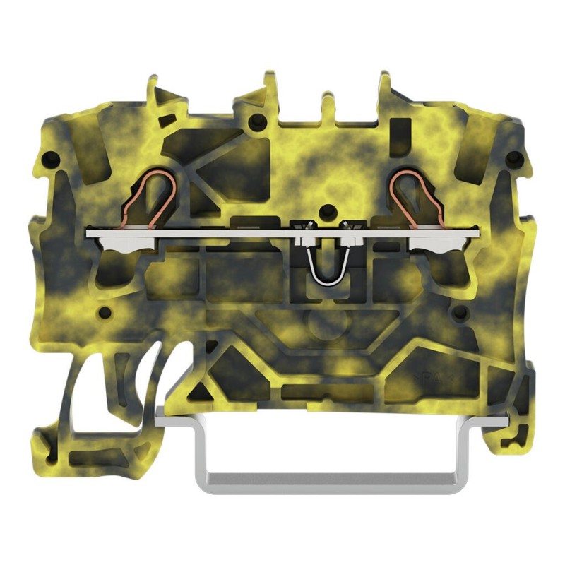 2001-1201/000-053 2-conductor through terminal block;1.5 mm²;suitable for Ex e II applications;dark gray/yellow