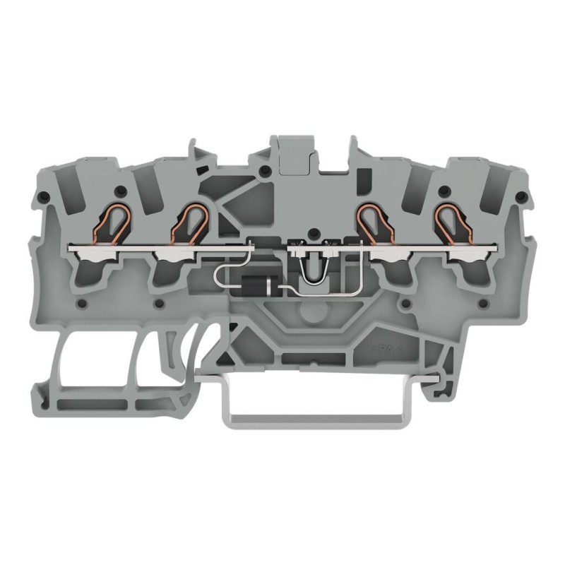2001-1411/1000-700 Component terminal block; 4-conductor; with 120R resistor; BF 0207; for DIN-rail 35 x 15 and 35 x 7.5; 1.5 mm²; Push-in CAGE CLAMP®; 1,50 mm²; gray