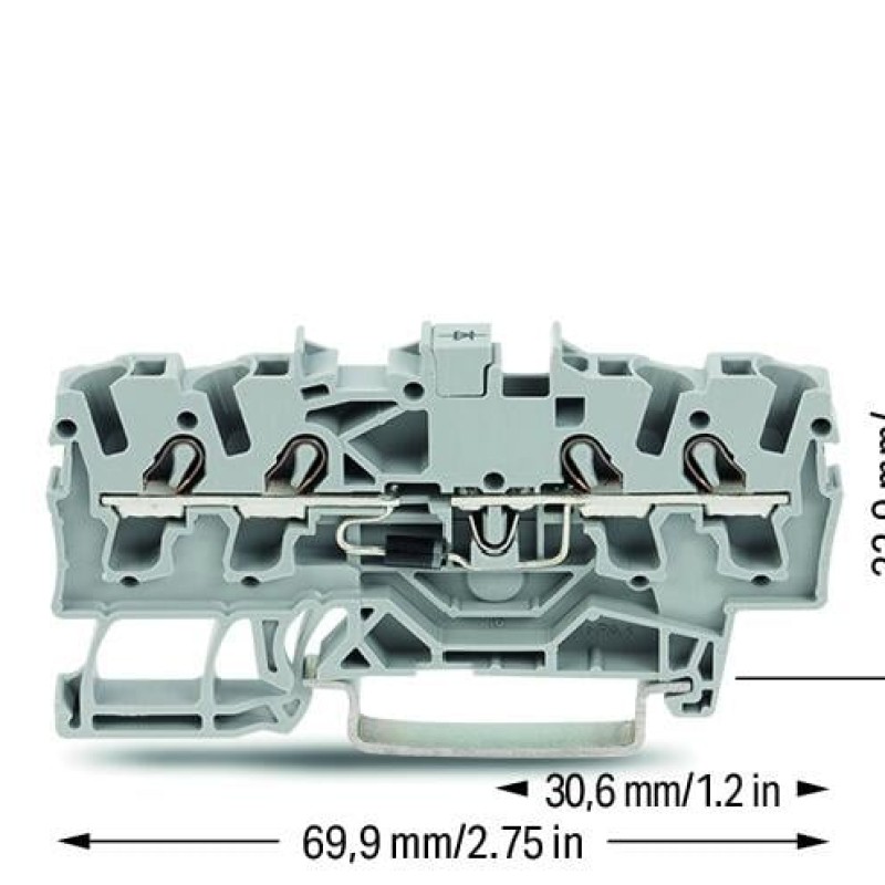 2002-1411/1000-410 Component terminal block;4-conductor;with diode 1N4007;gray