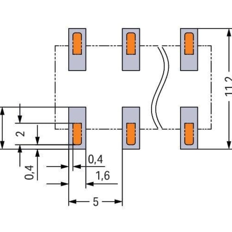 2086-3105/700-000/997-607 SMD клемна колодка на друковану плату; кнопка; 1.5 мм²; чорний