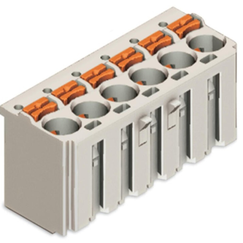 2092-1124/000-1000 1-провідний роз'єм-розетка; кнопка; Push-in CAGE CLAMP®; світло-сірий
