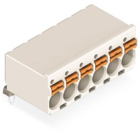 2092-1374/200-000 1-провідний кутовий THT роз'єм-розетка; кнопка; Push-in CAGE CLAMP®; світло-сірий