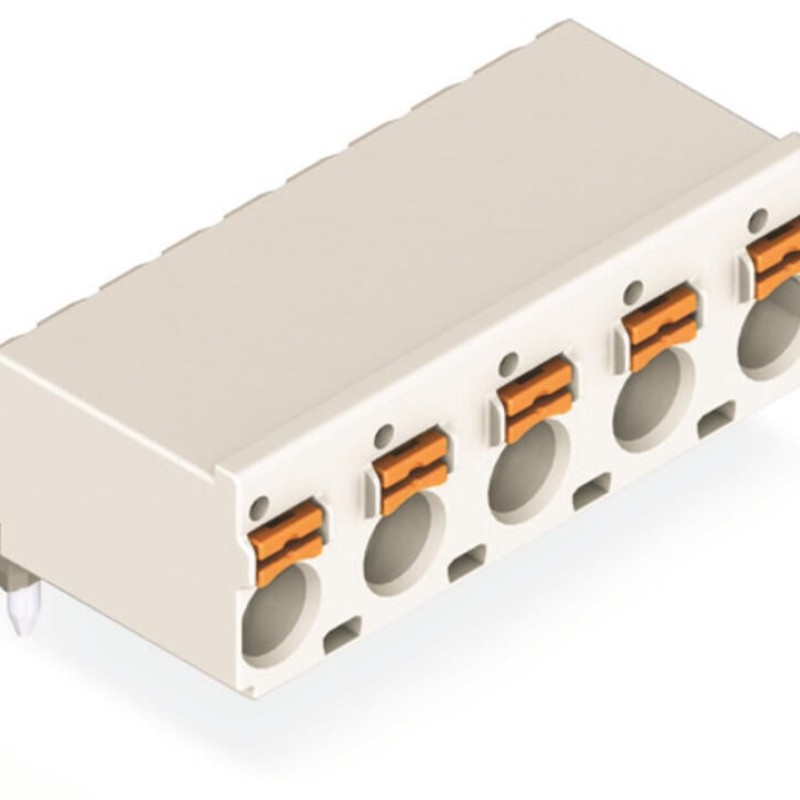 2092-3372/200-000 1-conductor THR female connector angled;push-button;Push-in CAGE CLAMP®;light gray