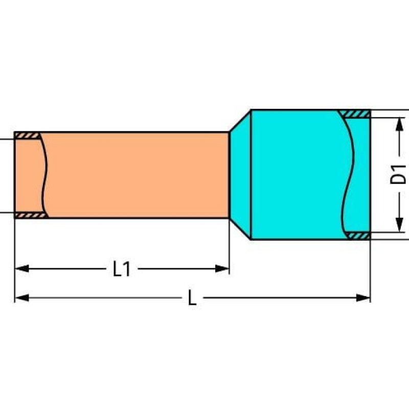 216-302 Ferrule;Sleeve for 0.34 mm² / 22 AWG;insulated;light turquoise