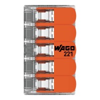 221-415 Splicing connector with levers;for all conductor types;max. 4 mm²;transparent
