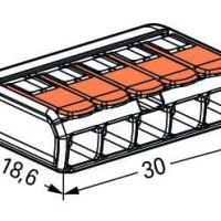221-415 Splicing connector with levers;for all conductor types;max. 4 mm²;transparent