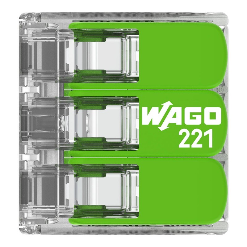 221-423/995-012 Splicing connector with levers;for all conductor types;max. 4 mm²;transparent, Blister pack