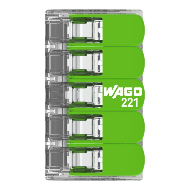 221-425/995-008 Splicing connector with levers;for all conductor types;max. 4 mm²;transparent, Blister pack