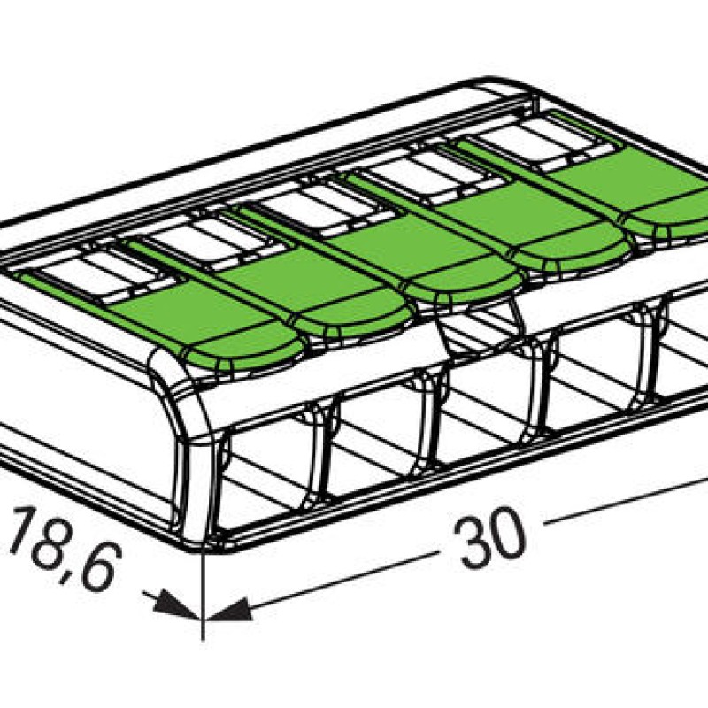 221-425/995-008 Splicing connector with levers;for all conductor types;max. 4 mm²;transparent, Blister pack