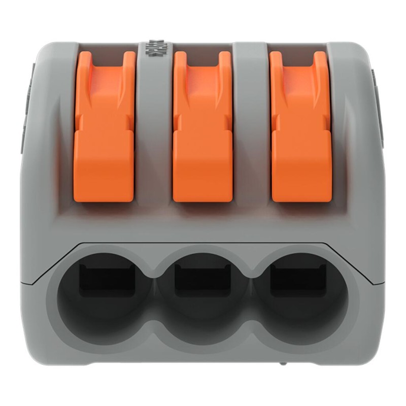 222-413 Splicing connector with levers;for all conductor types;max. 4 mm²;gray