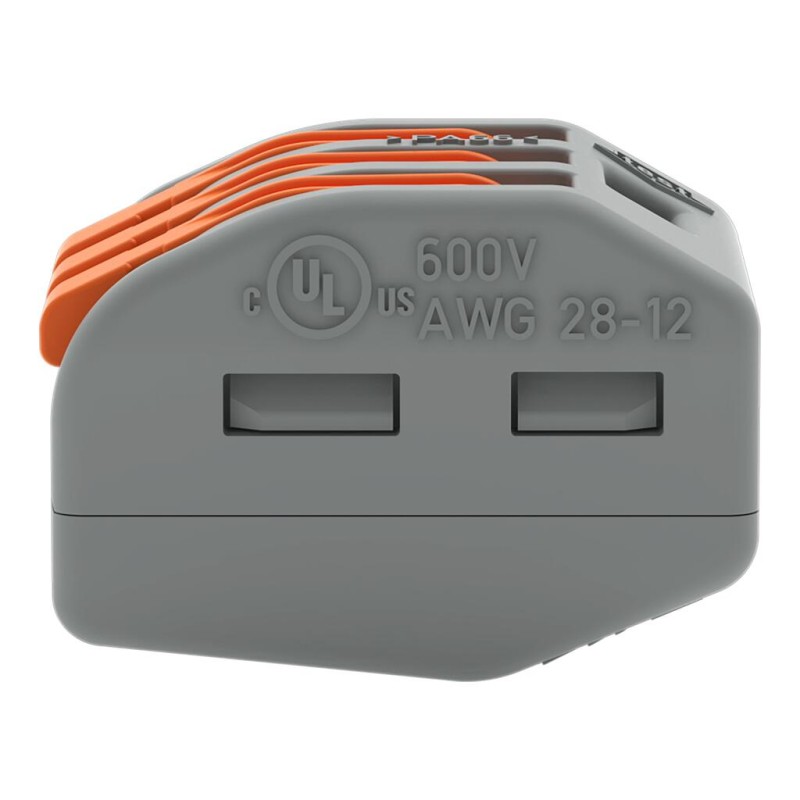 222-413 Splicing connector with levers;for all conductor types;max. 4 mm²;gray