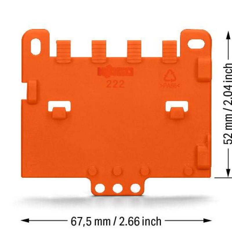 222-505 Strain relief plate;for mounting carrier;221 or 222 Series, can be snapped