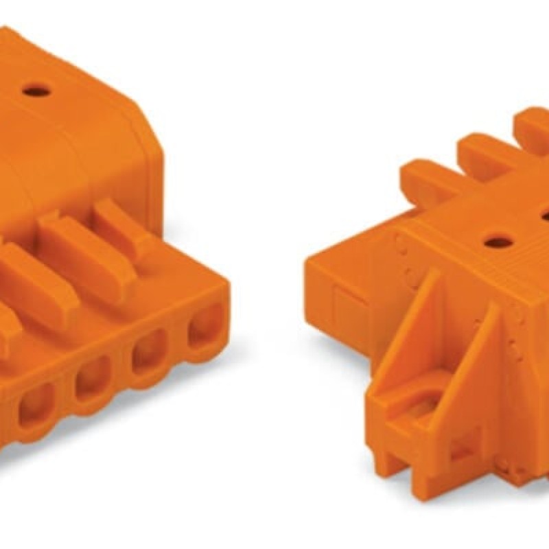 2231-322/031-000 1-провідний роз'єм-розетка; кнопка; Push-in CAGE CLAMP®; помаранчевий