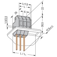 226-102 Feedthrough terminal block;Conductor/wire-wrap connection;Plate thickness: 1.5 mm;gray